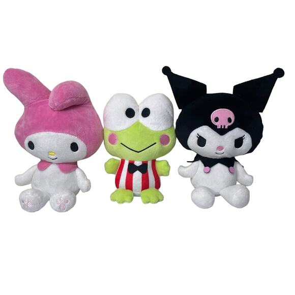 Mattel Sanrio Kuromi Keroppi Frog My Melody Plush Plush Stuffed Animal Lot 3 - Picture 1 of 9